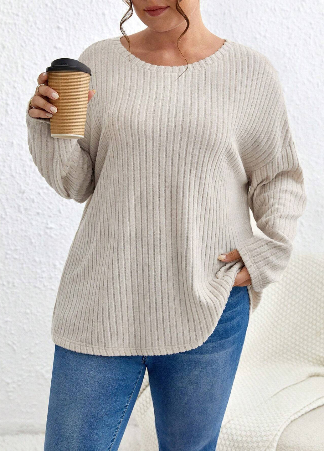 Светло-бежевый демисезонный джемпер джемпер SHEIN