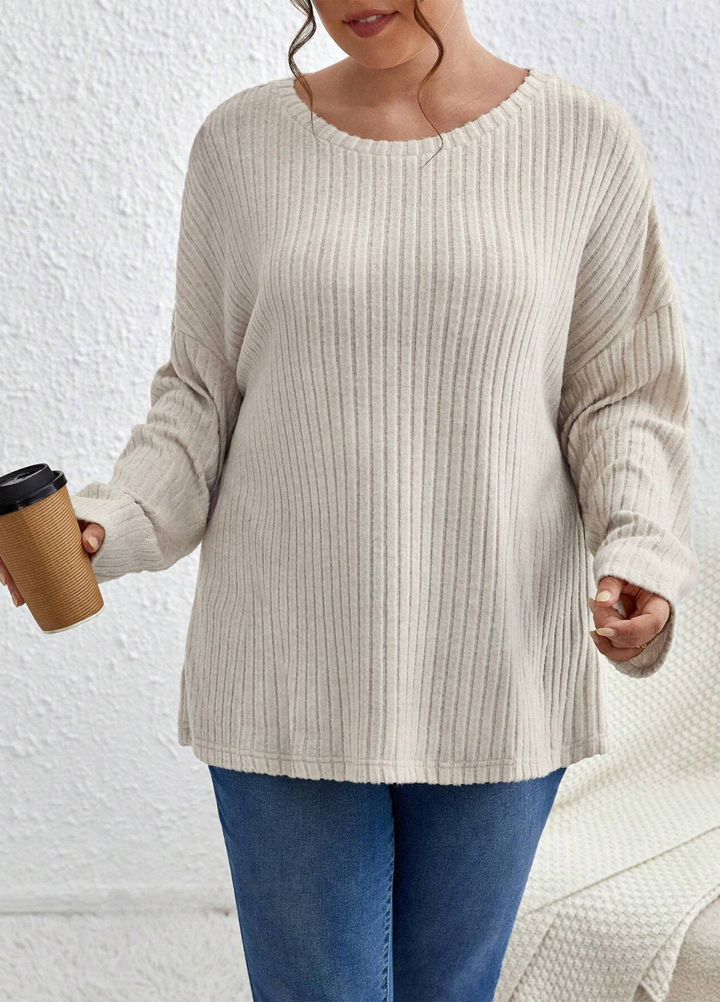 Светло-бежевый демисезонный джемпер джемпер SHEIN