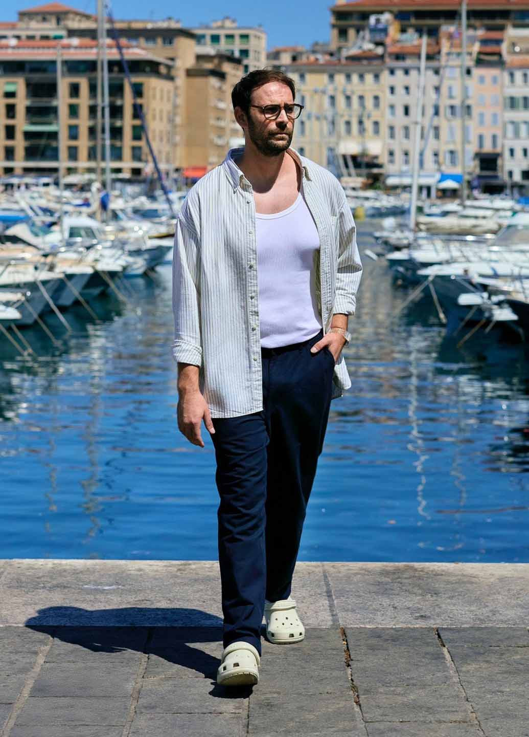 Синие кэжуал демисезонные прямые брюки Uniqlo