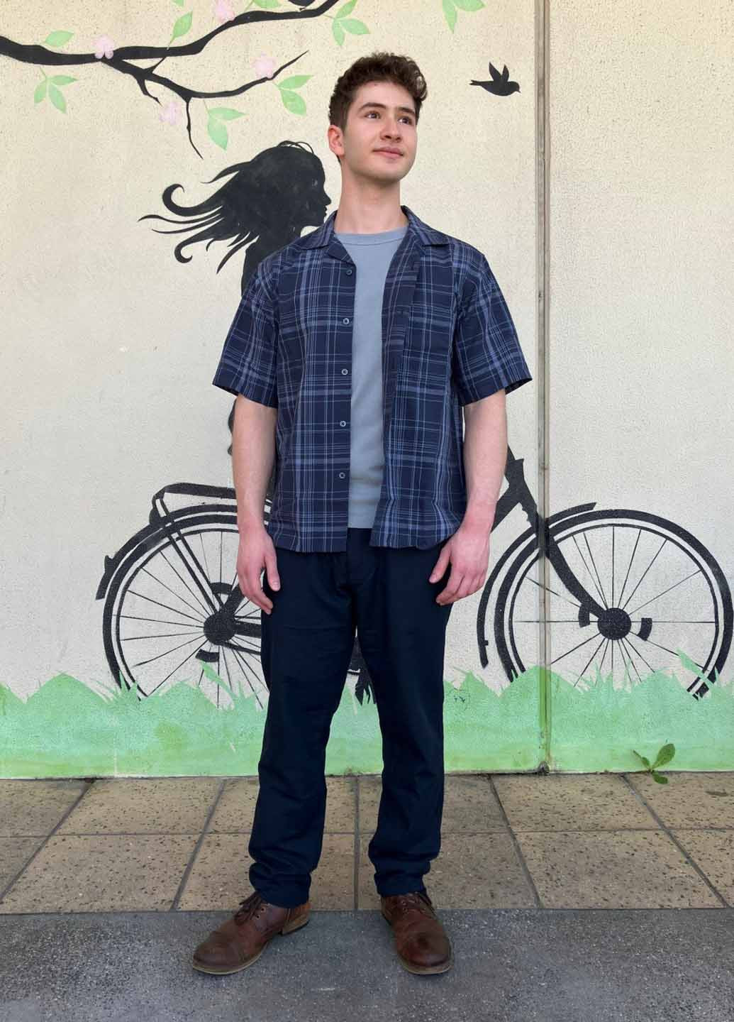 Синие кэжуал демисезонные прямые брюки Uniqlo