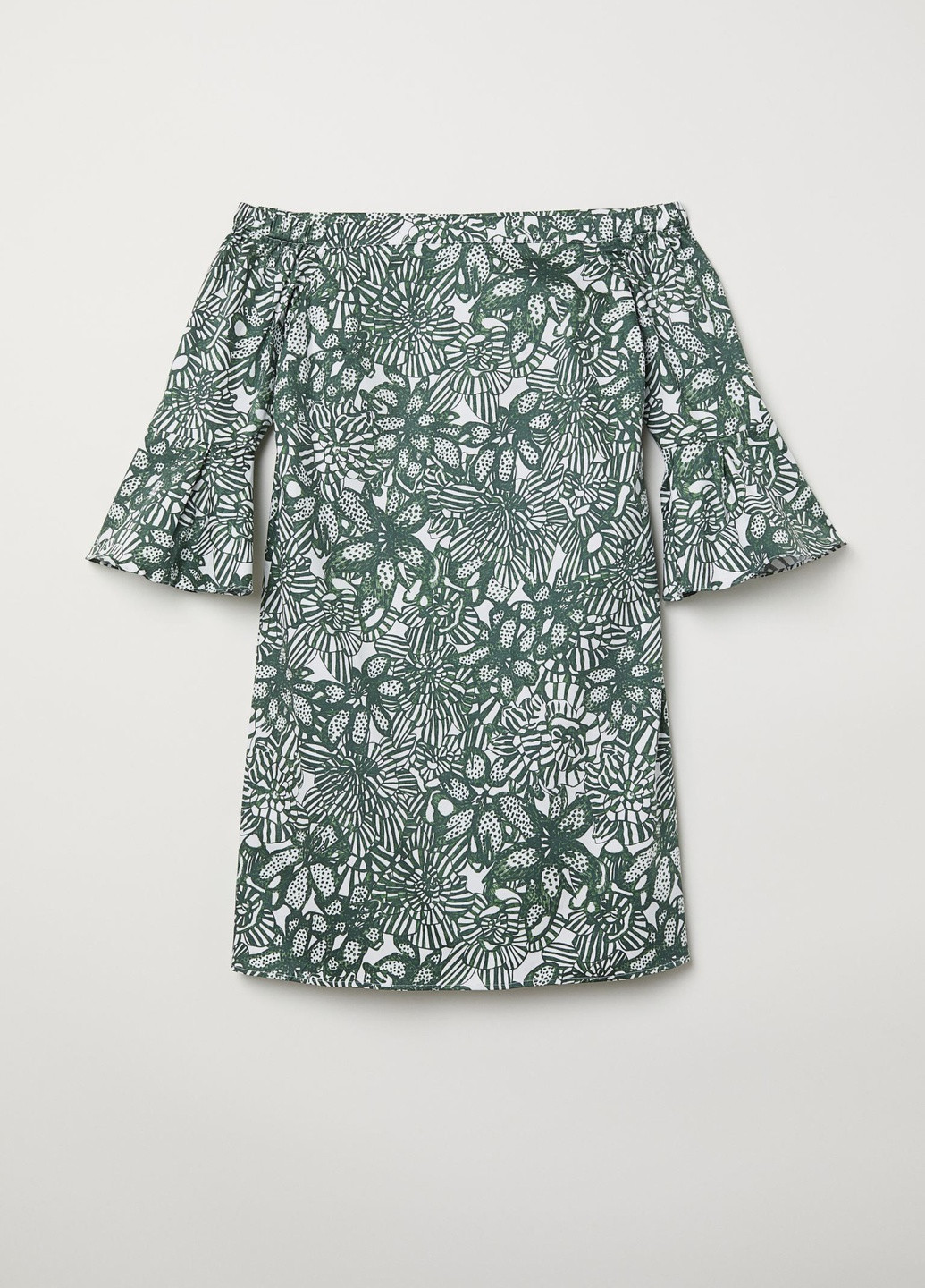 Темно-зелена кежуал сукня H&M однотонна