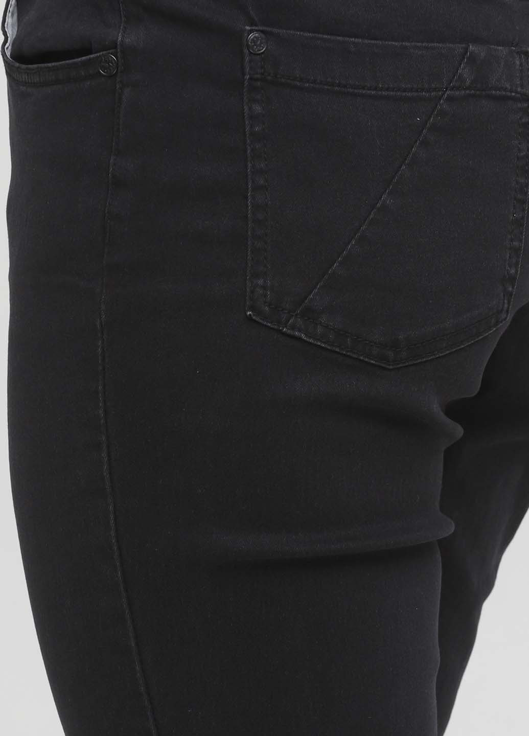 Джинси Gina Benotti завужені однотонні чорні джинсові бавовна