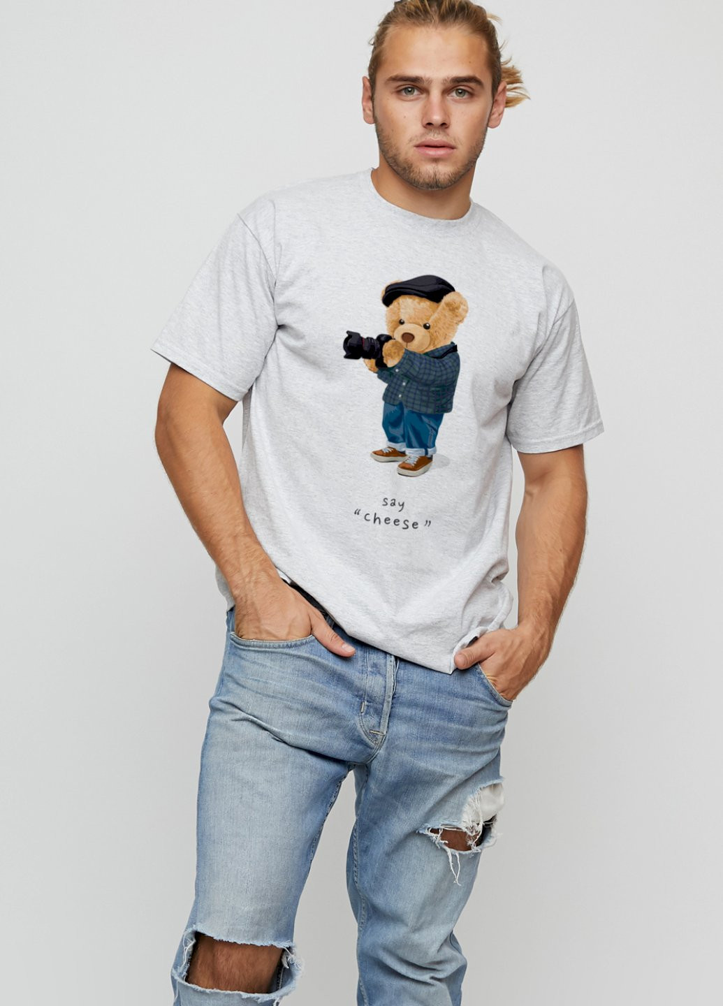 Серая футболка мужская basic YAPPI