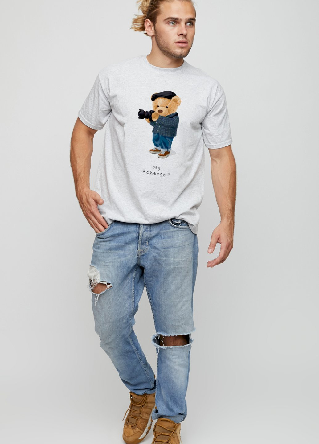 Серая футболка мужская basic YAPPI