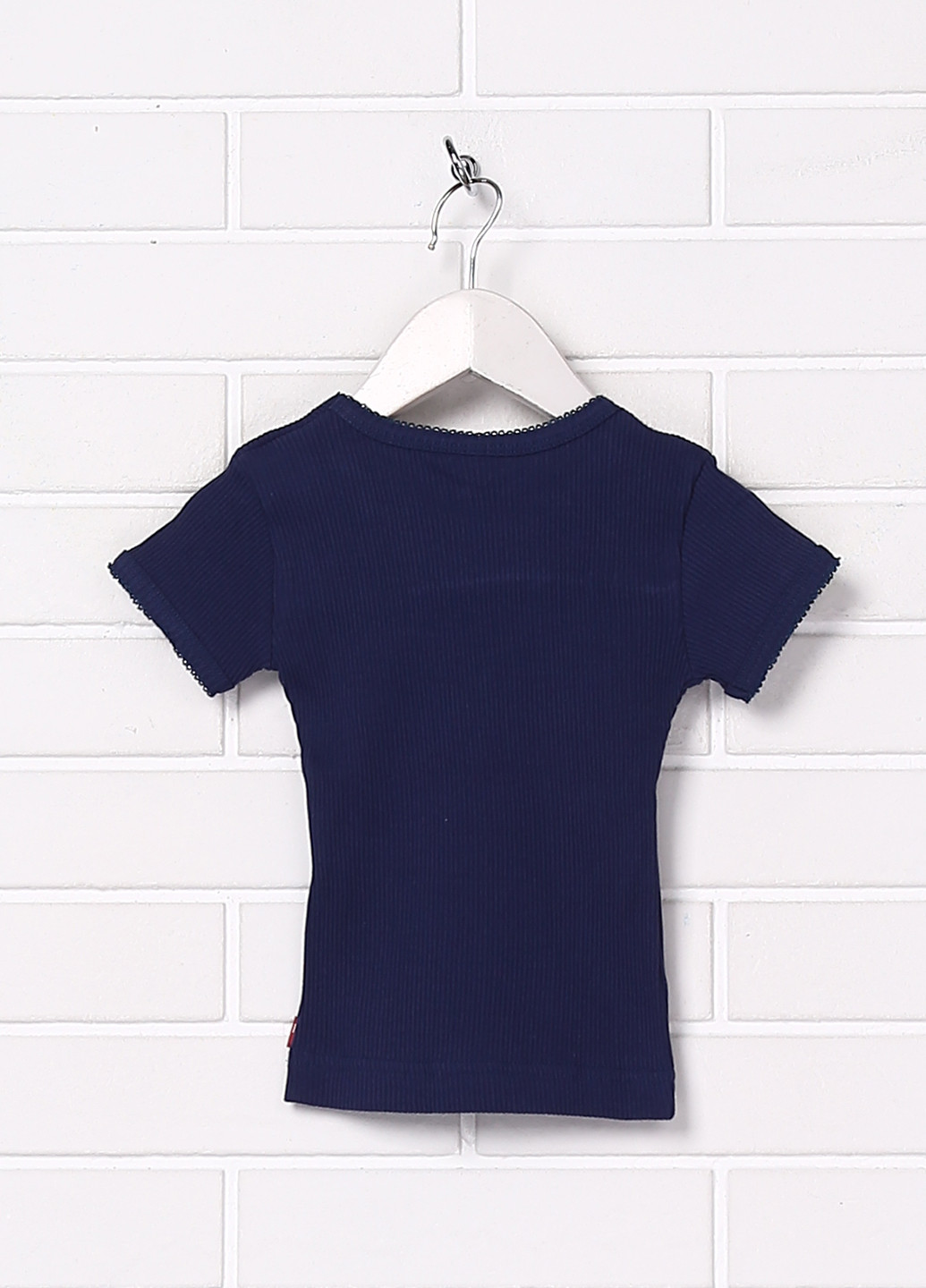 Темно-синяя летняя футболка с коротким рукавом Petit Bateau