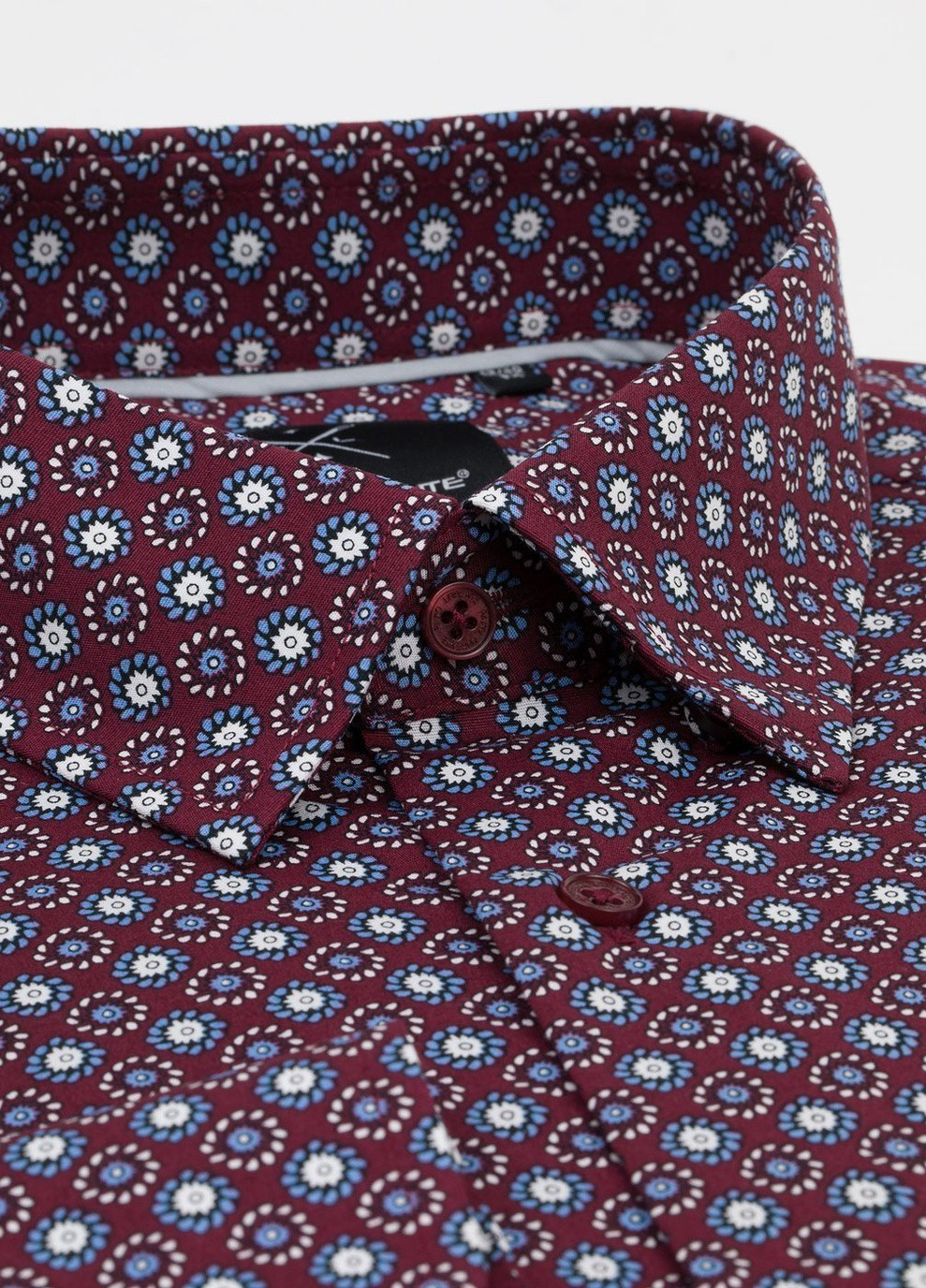 Бордовая кэжуал рубашка с цветами Pako Lorente