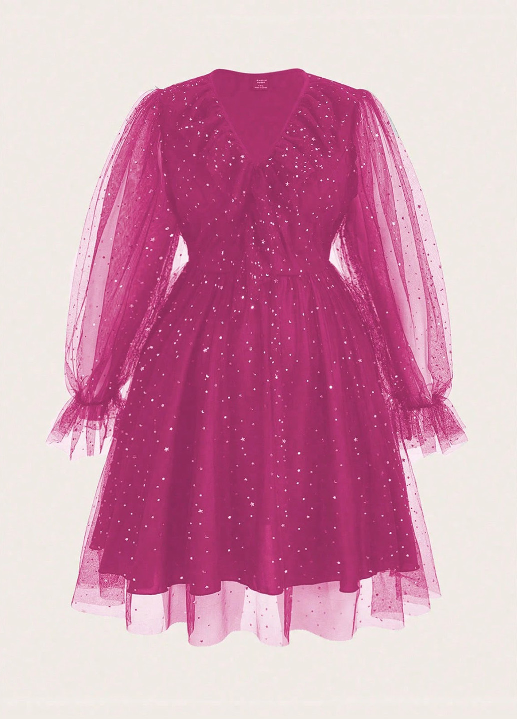 Фуксинова (кольору Фукія) вечірня, святковий сукня з пишною спідницею SHEIN однотонна