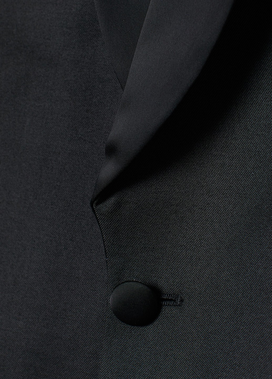 Пиджак H&M однобортный однотонный чёрный деловой полиэстер