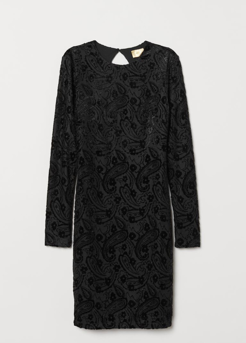 Чорна вечірня сукня H&M з малюнком