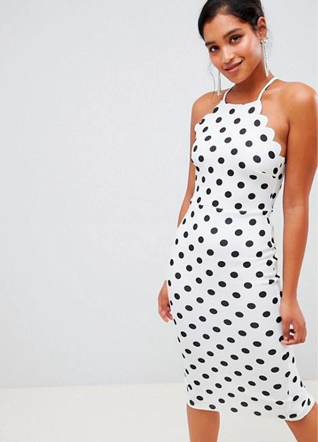 Білий кежуал сукня Asos в горошок
