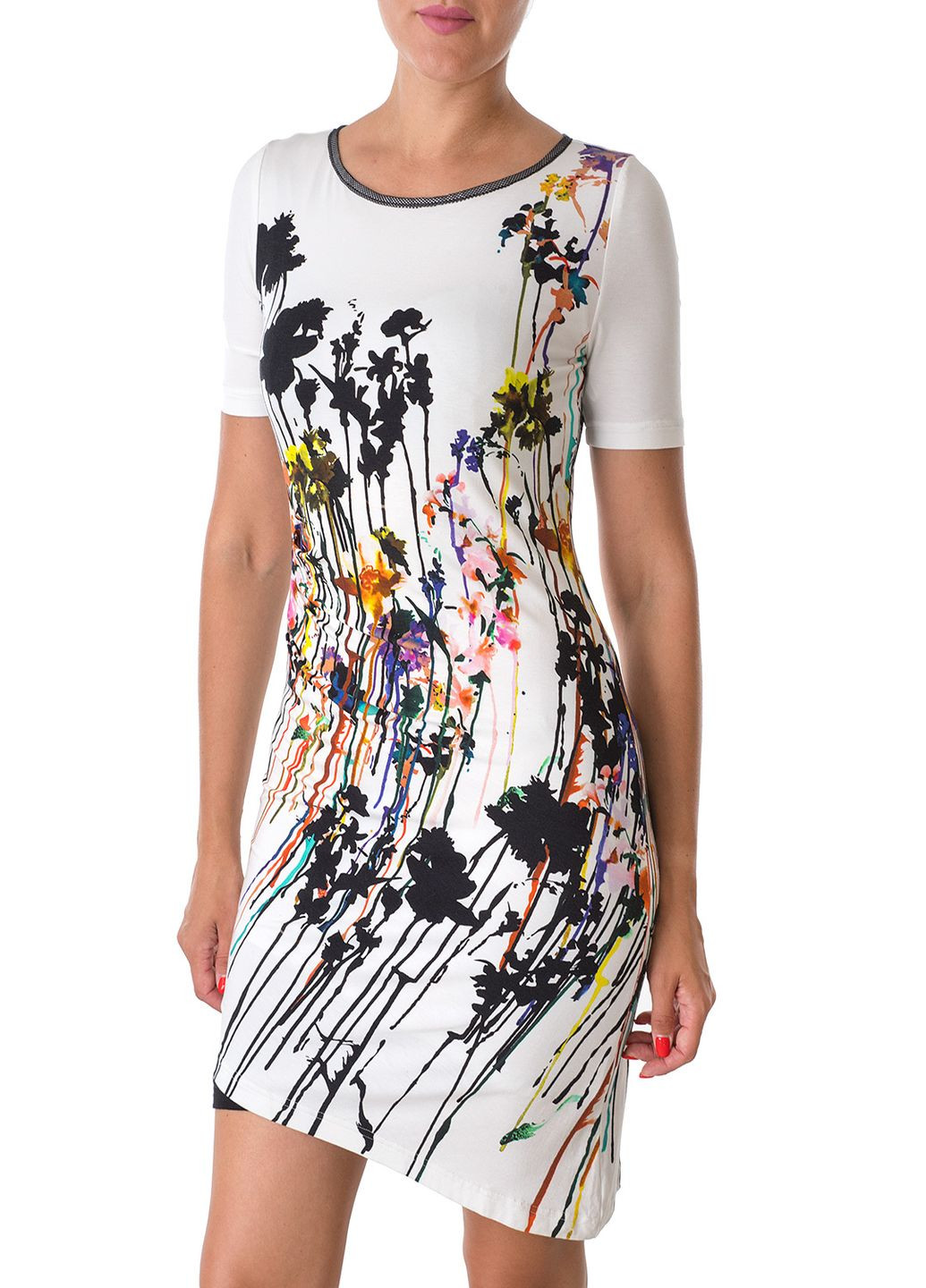 Белое кэжуал платье Apanage с цветочным принтом