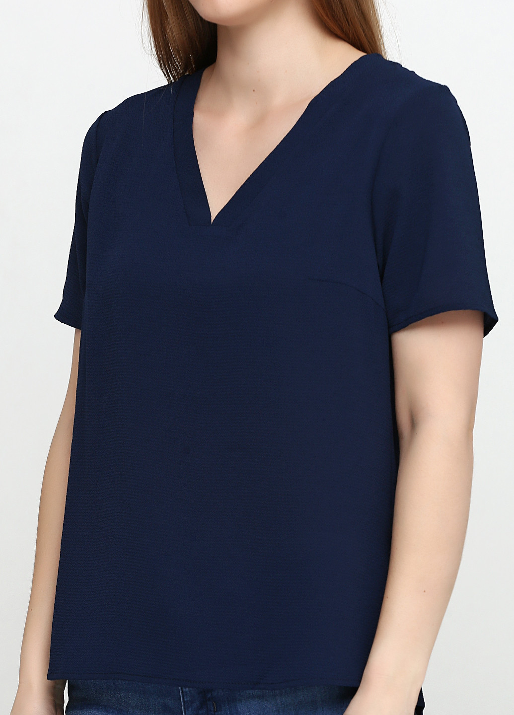 Темно-синяя летняя блуза Vila