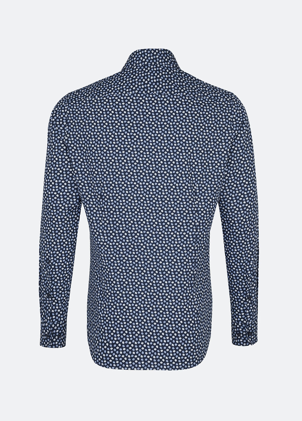 Темно-синяя кэжуал рубашка с цветами Seidensticker