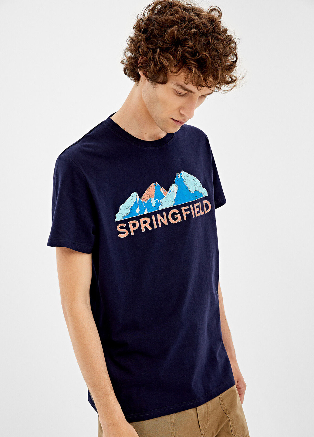 Темно-синяя футболка Springfield