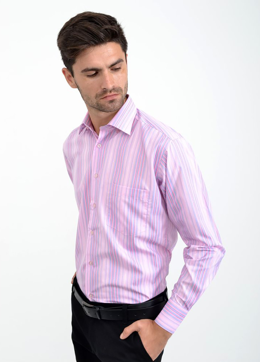 Розовая кэжуал рубашка в полоску Ager с длинным рукавом