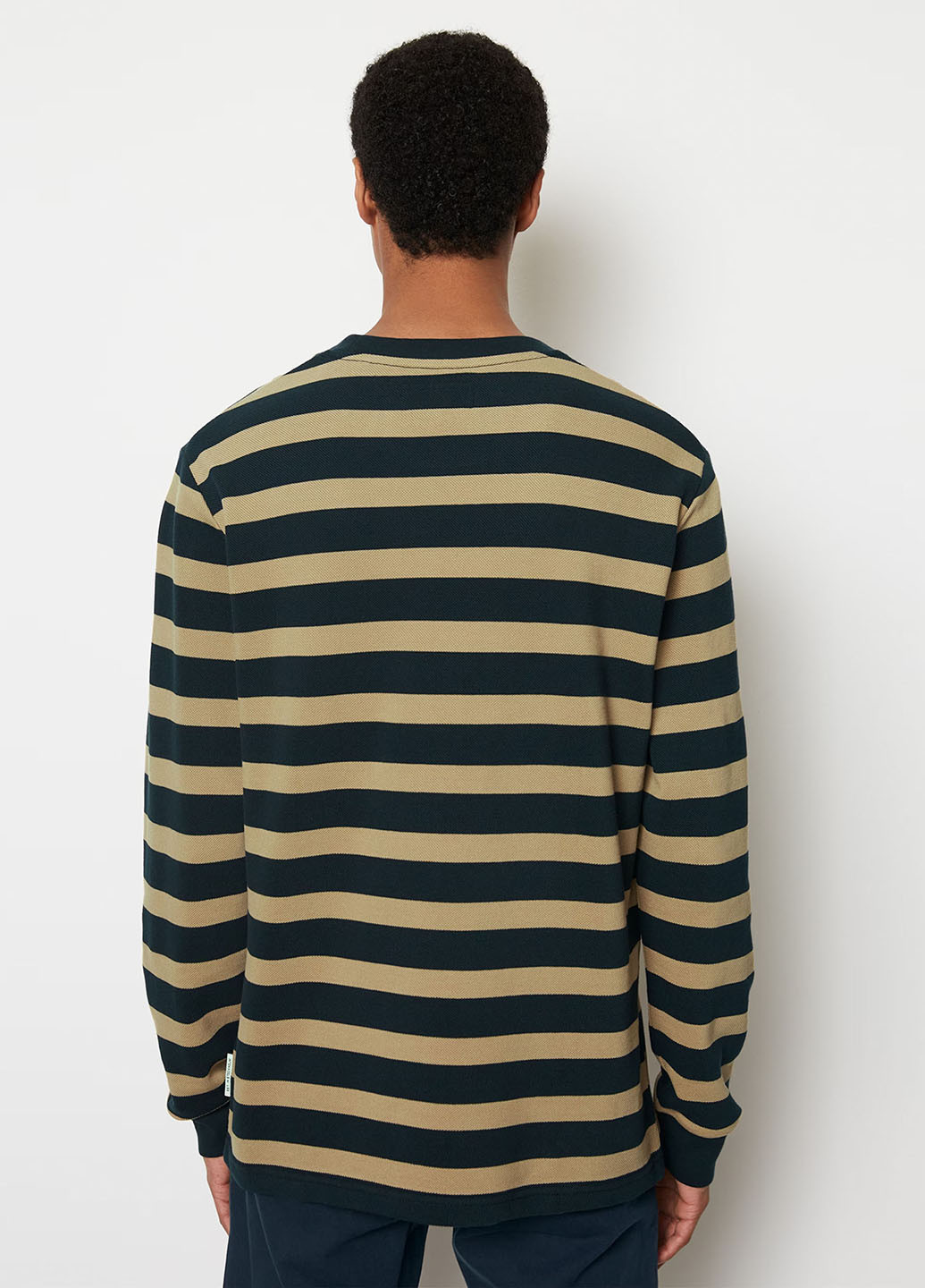 Лонгслів Marc O'Polo смужка комбінований кежуали бавовна, піке