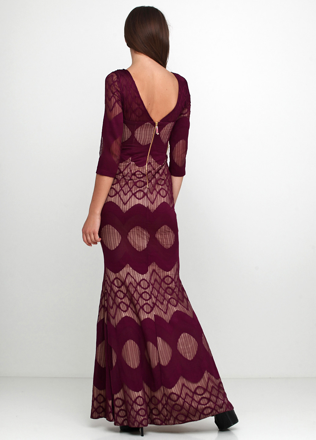 Темно-Фіолетова вечірня сукня годе, довга Imperial фактурна