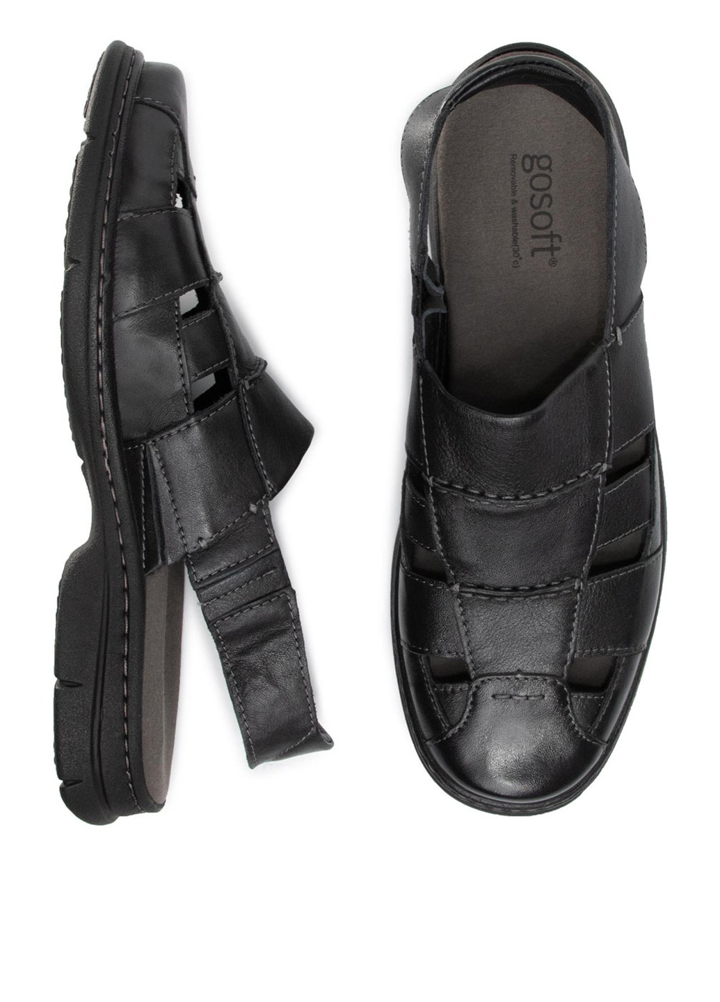 Черные кэжуал сандалі go soft GO SOFT без шнурков