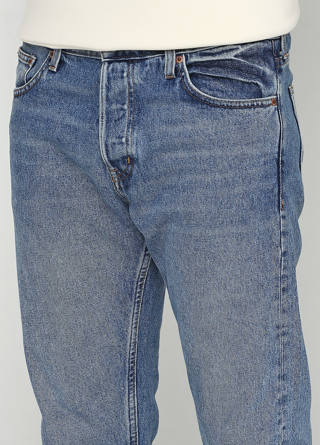 Голубые демисезонные прямые джинсы MTWTFSS Weekday