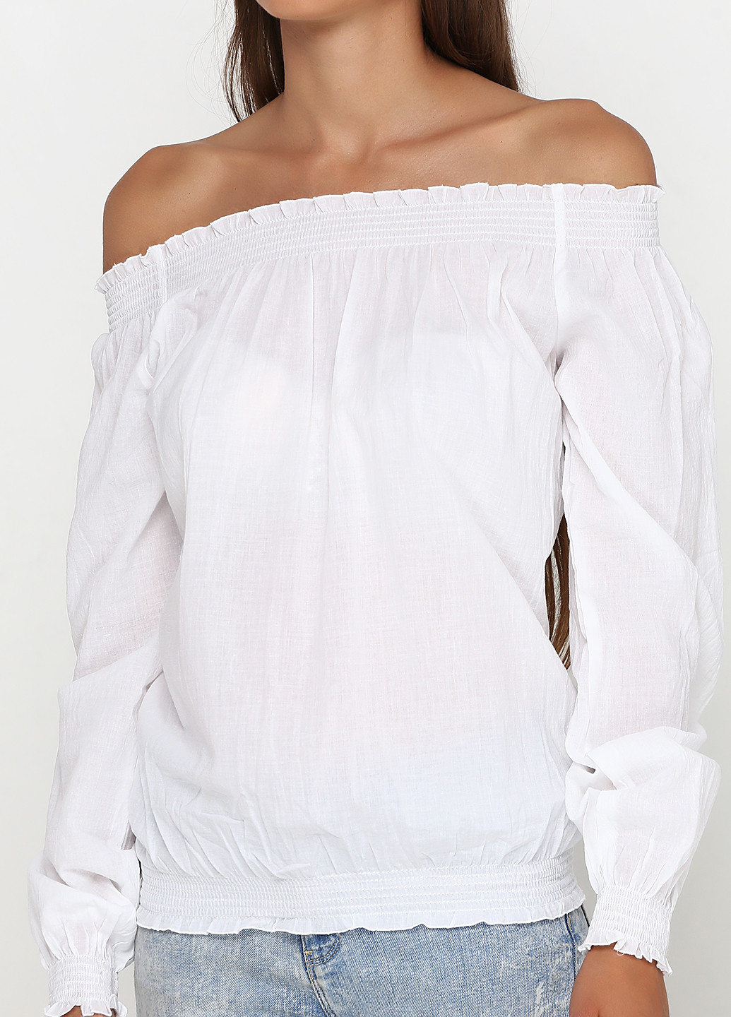 Белая летняя блуза Bodyflirt