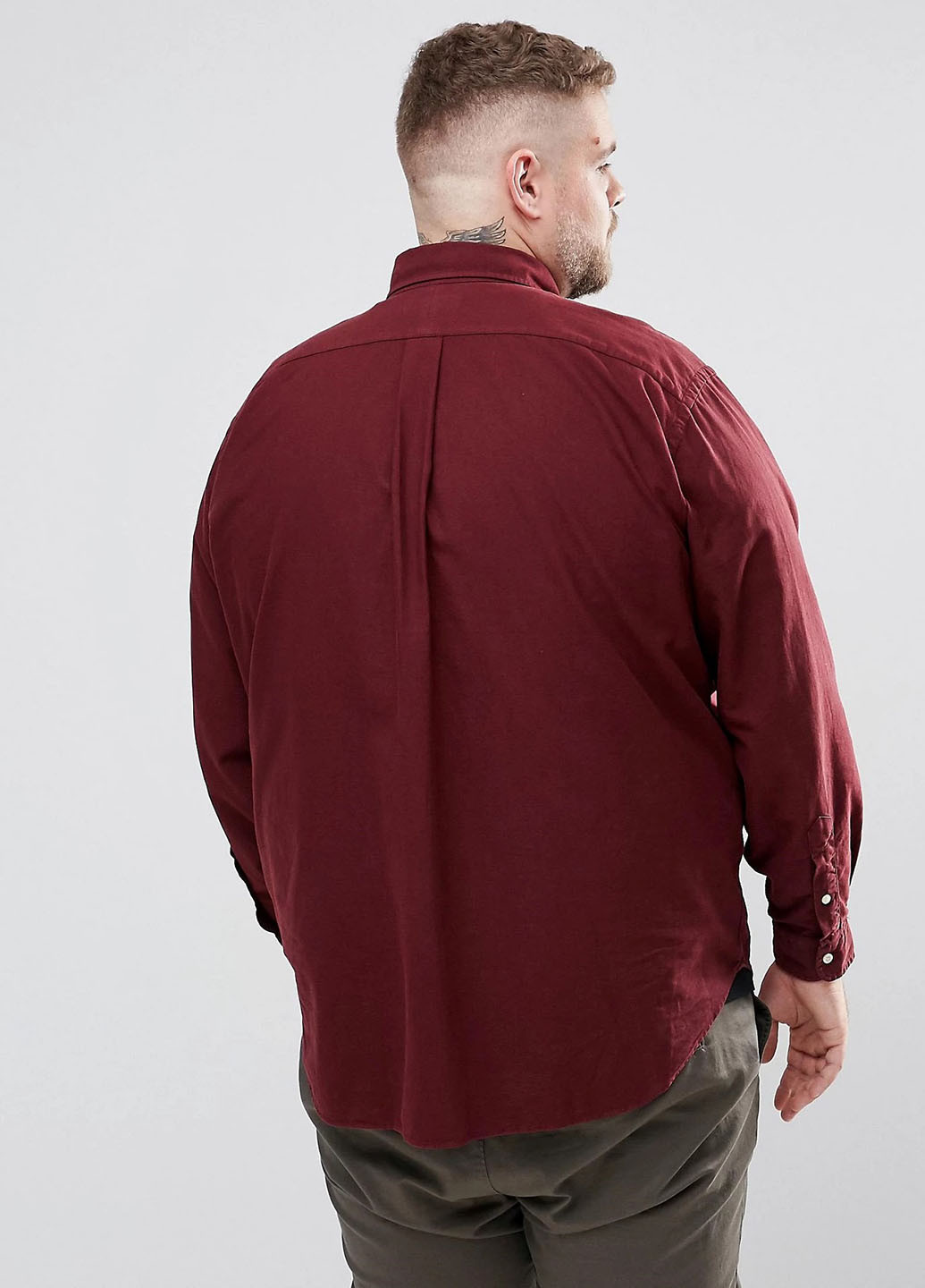 Бордовая кэжуал рубашка с логотипом Ralph Lauren