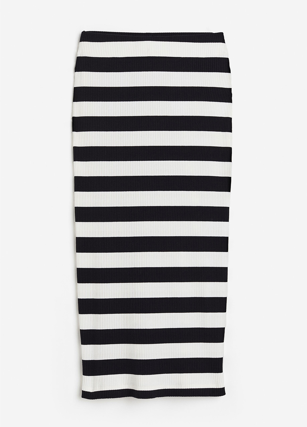 Черная кэжуал в полоску юбка H&M карандаш