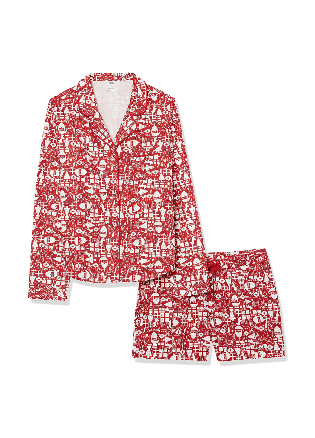 Червона всесезон піжама (сорочка, шорти) сорочка + шорти Amazon Essentials