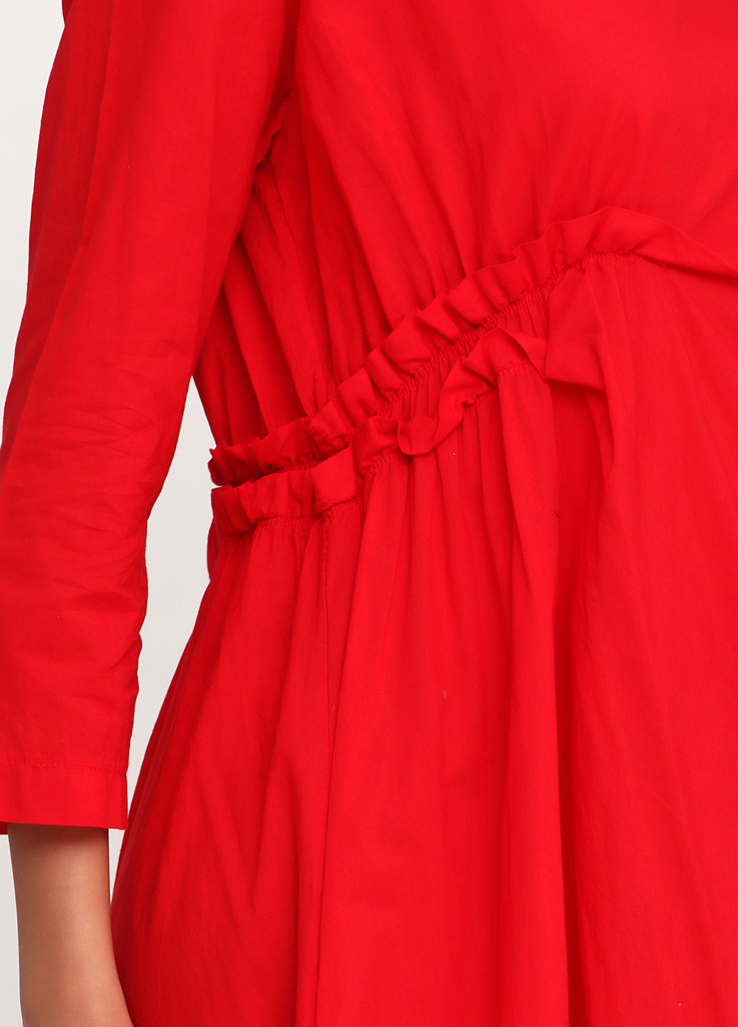 Красное кэжуал платье Wu Side однотонное