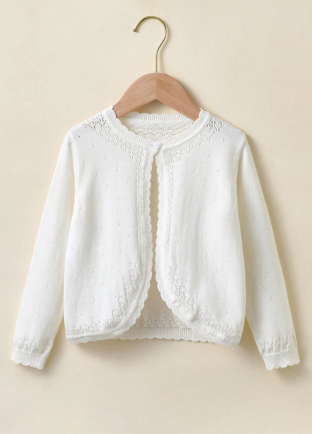 Молочный демисезонный кардиган SHEIN