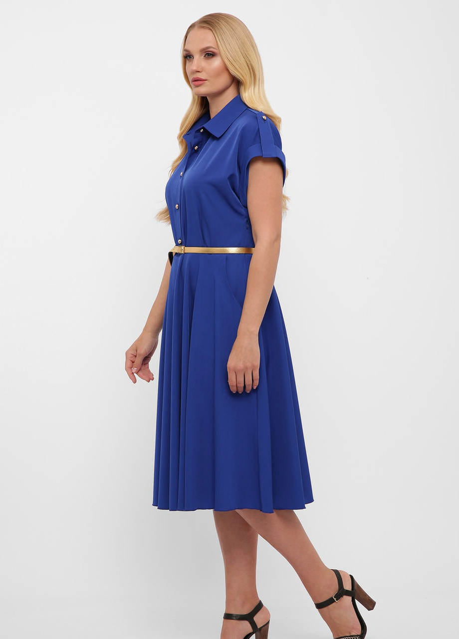 Серо-голубое кэжуал платье muar альмира электрик 0279 Vlavi однотонное