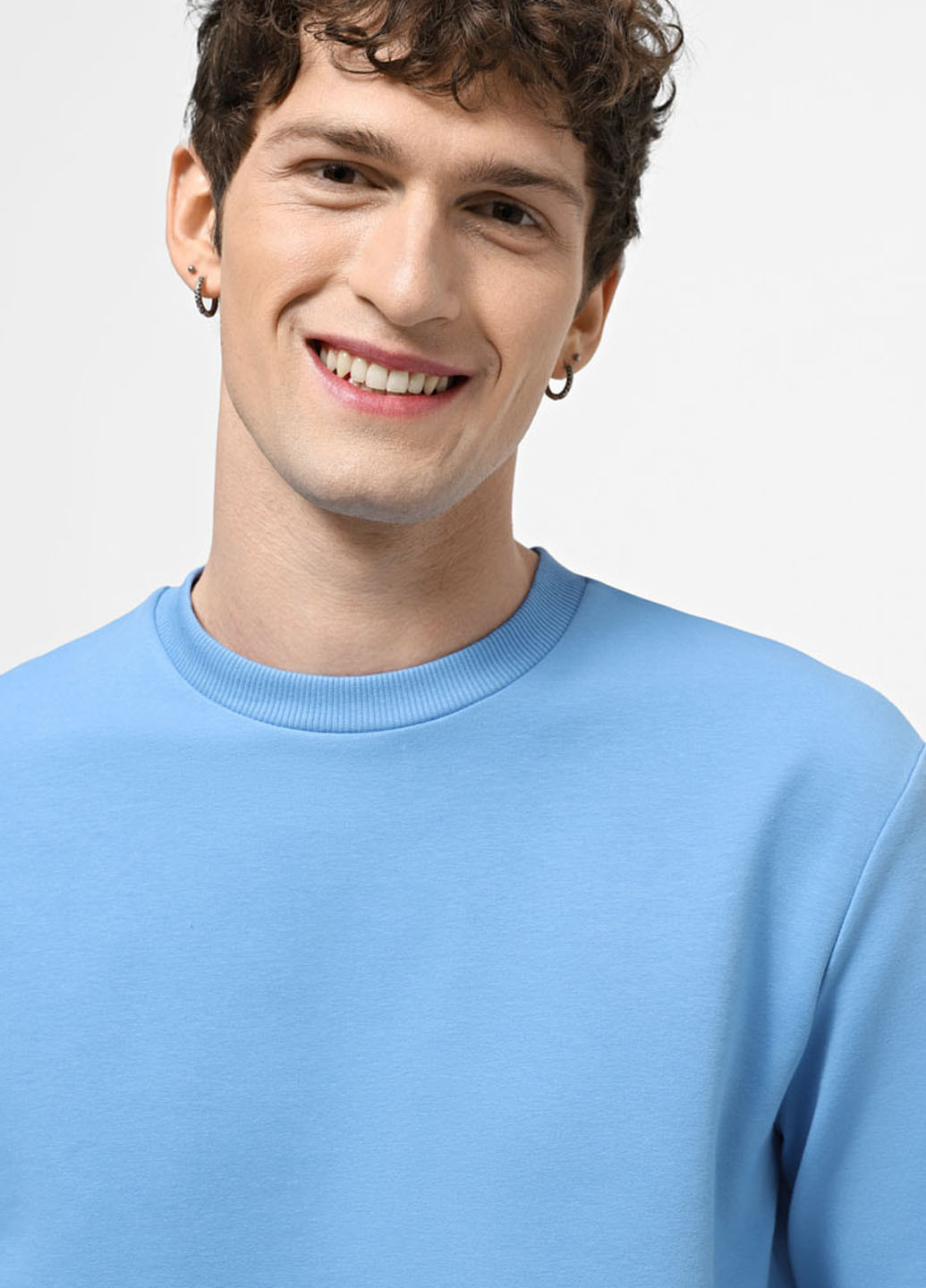 Голубой свитшот Promin однотонный без декора (324145688)