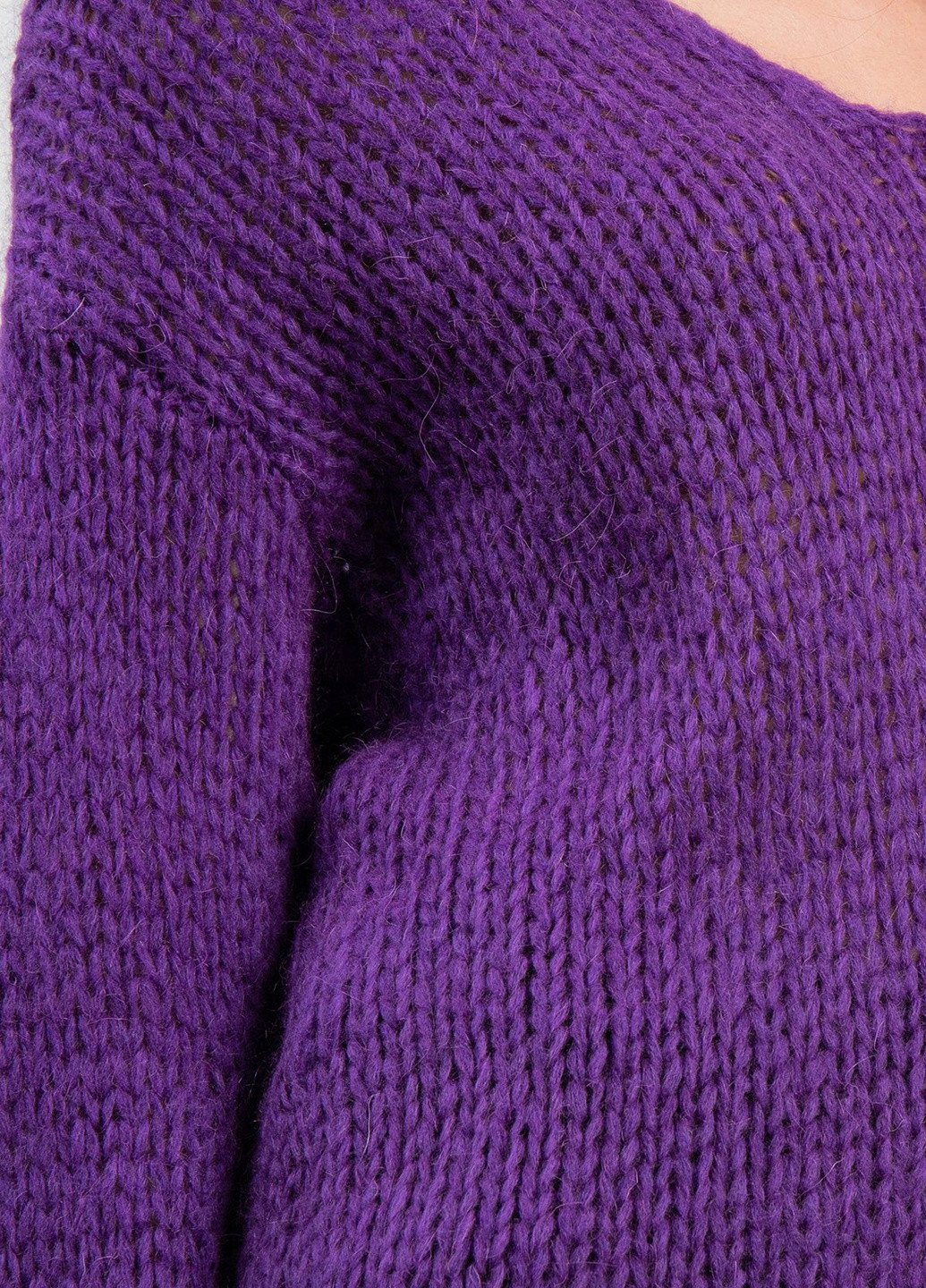 Фиолетовый демисезонный фиолетовый вязаный свитер Le Streghe