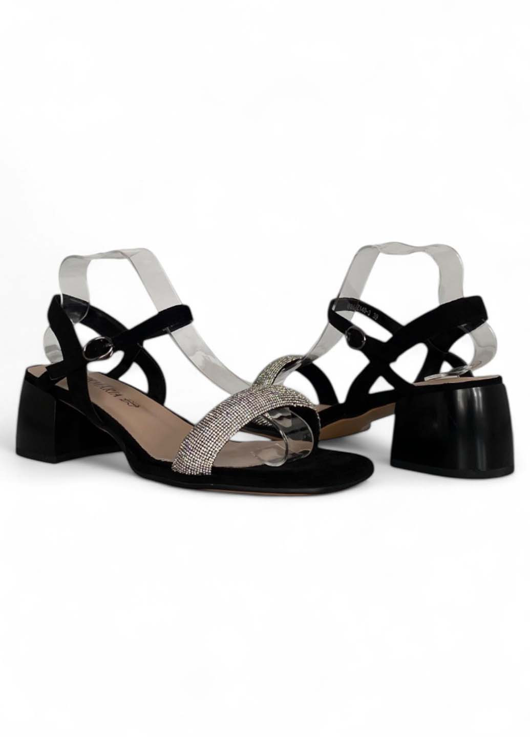 Черные босоножки Aiformaria с ремешком со стразами
