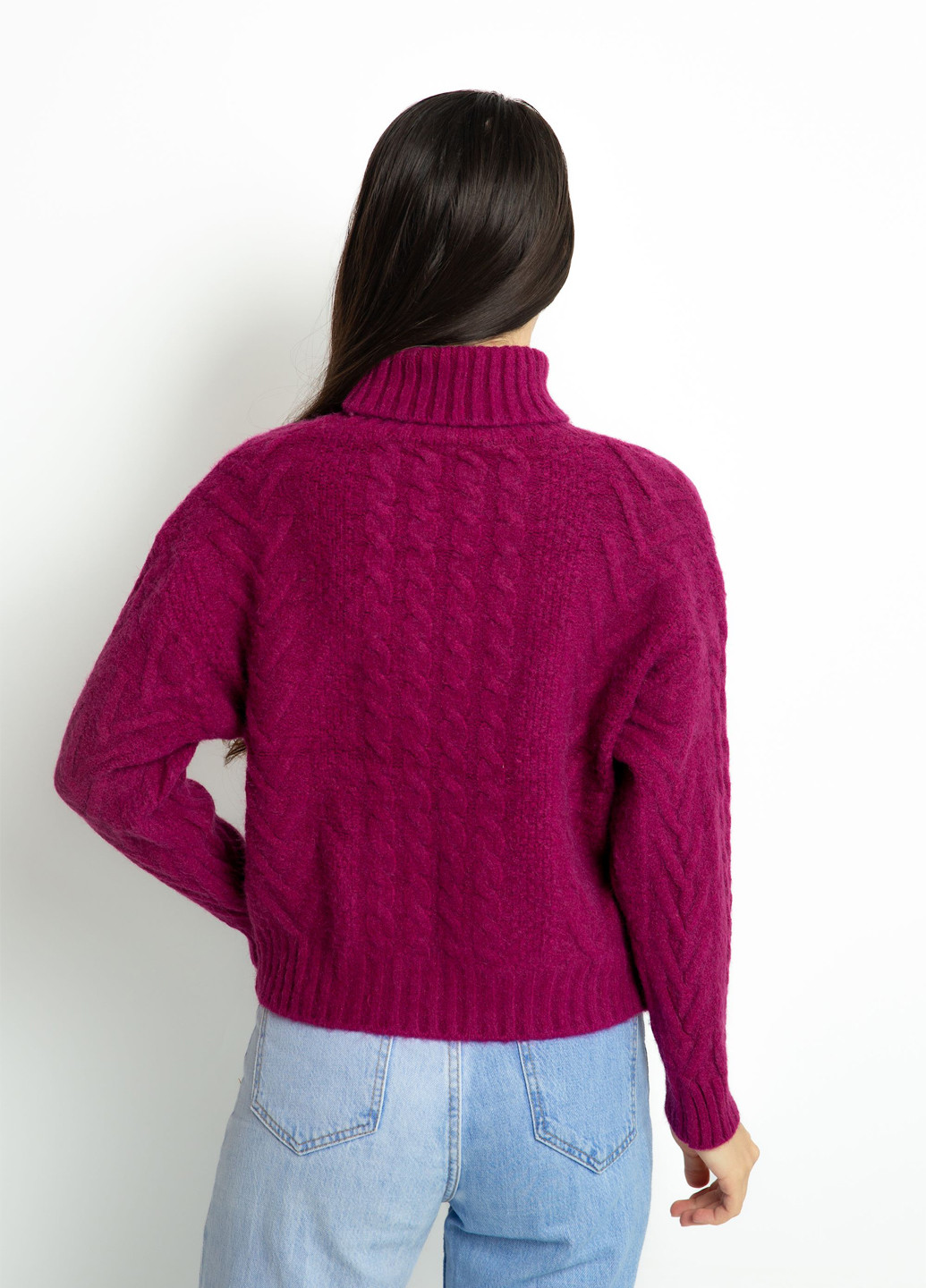 Фуксиновий (колору Фукія) демісезонний светр Time of Style