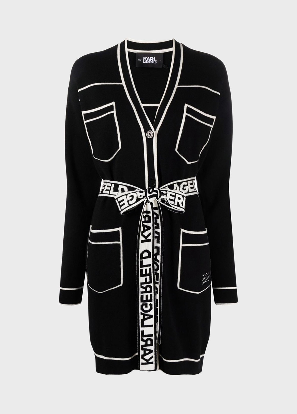 Черно-белый зимний кардиган Karl Lagerfeld