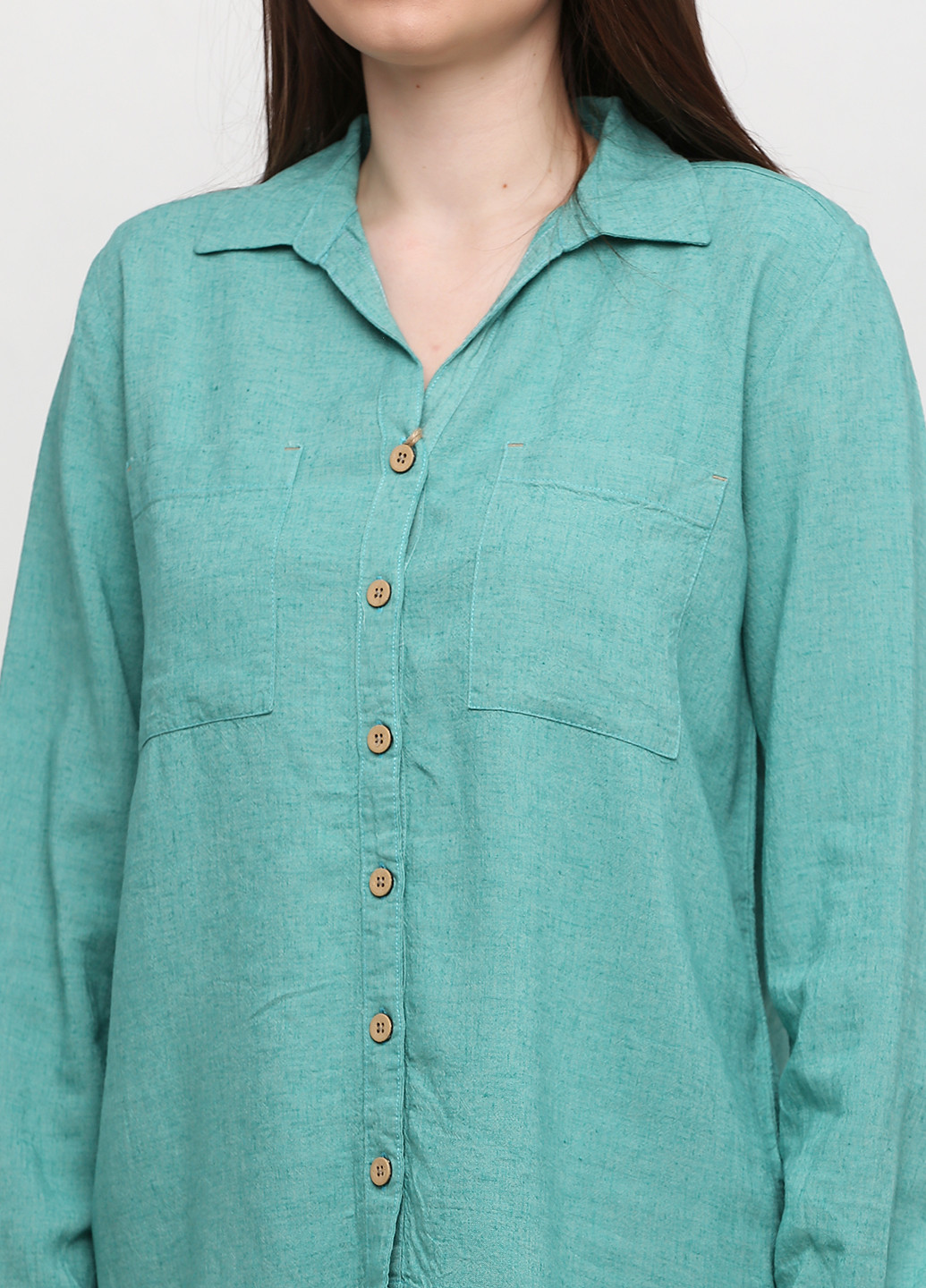 Зеленая кэжуал рубашка меланж Madoc Jeans