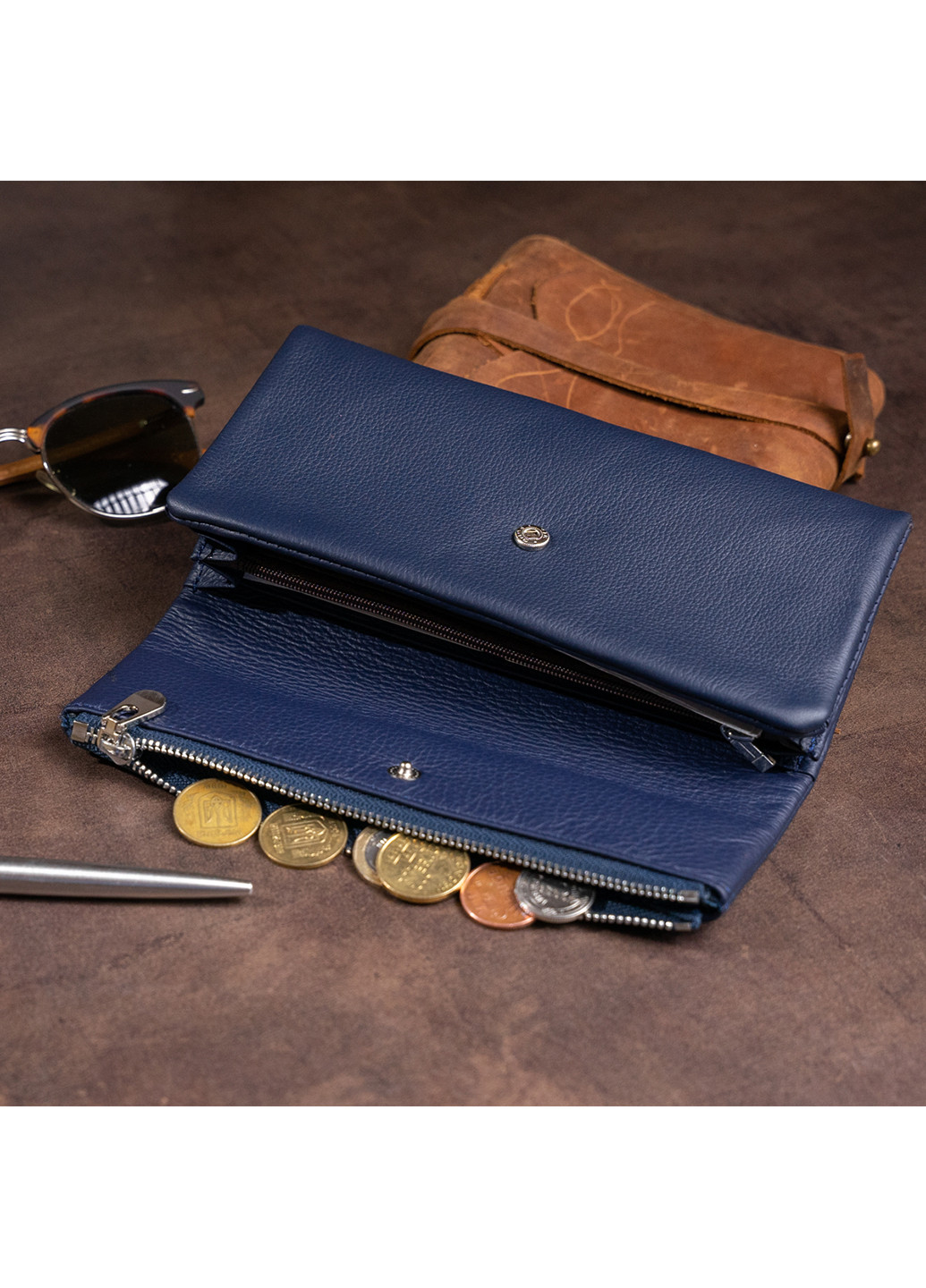 Жіночий шкіряний гаманець-клатч 18,5х9,8х2 см st leather (252131124)