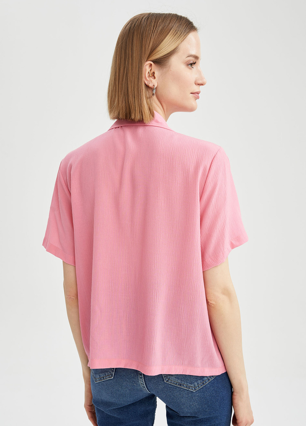Сорочка DeFacto рожева кежуал поліестер, віскоза