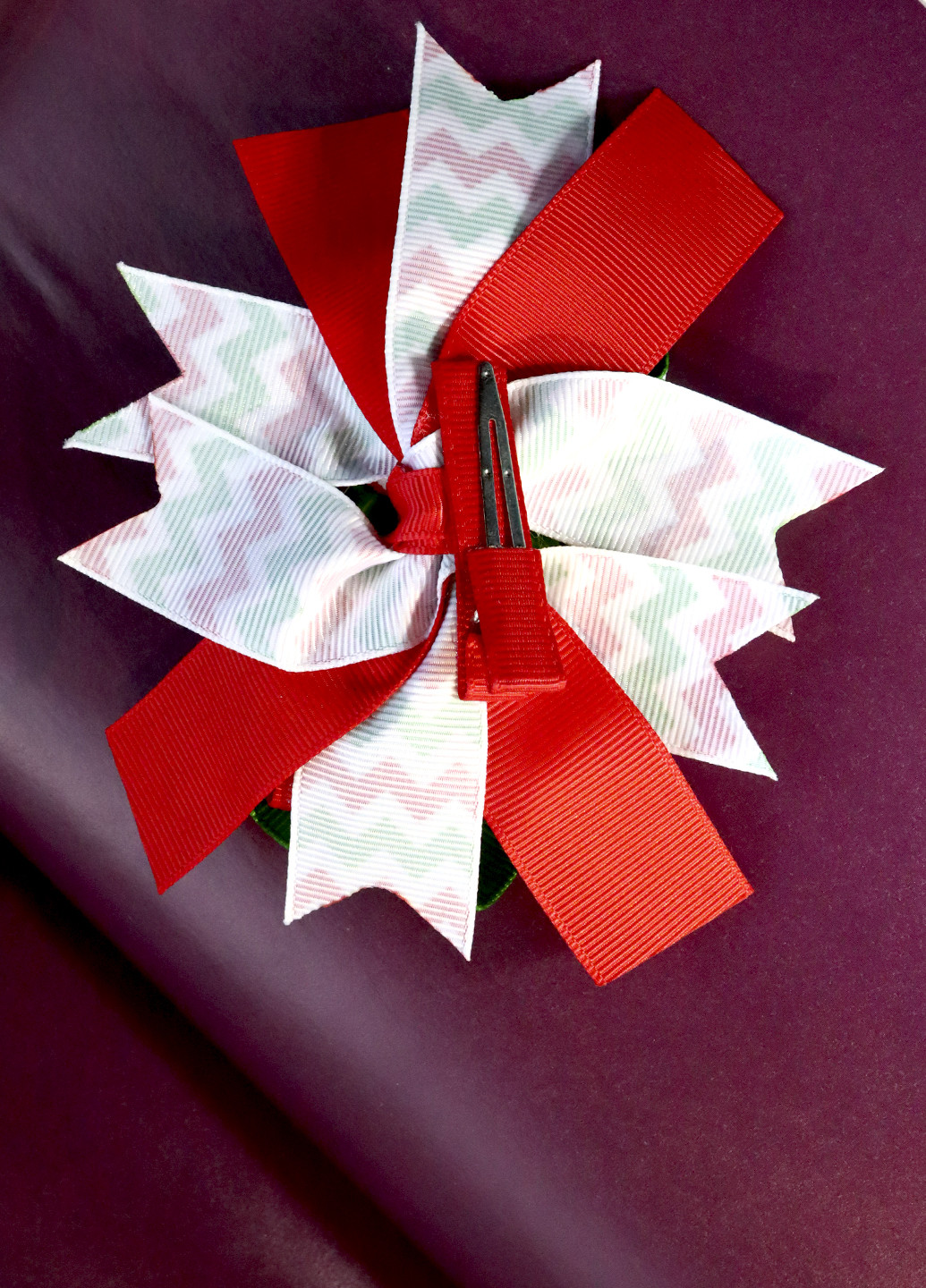 Шпилька новорічна для волосся "Святковий феєрверк 2" червона, біла Анна Ясеницька (254672014)