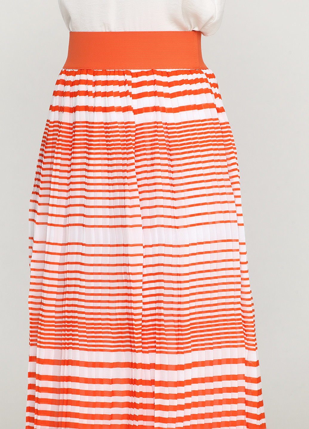 Оранжевая кэжуал в полоску юбка Perfect Woman плиссе