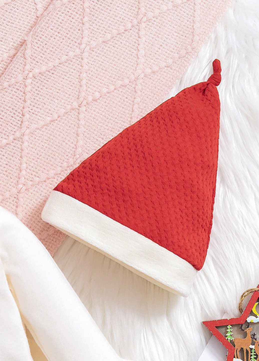 Біла зимня піжама (лонгслів, штани, ковпачок) SHEIN