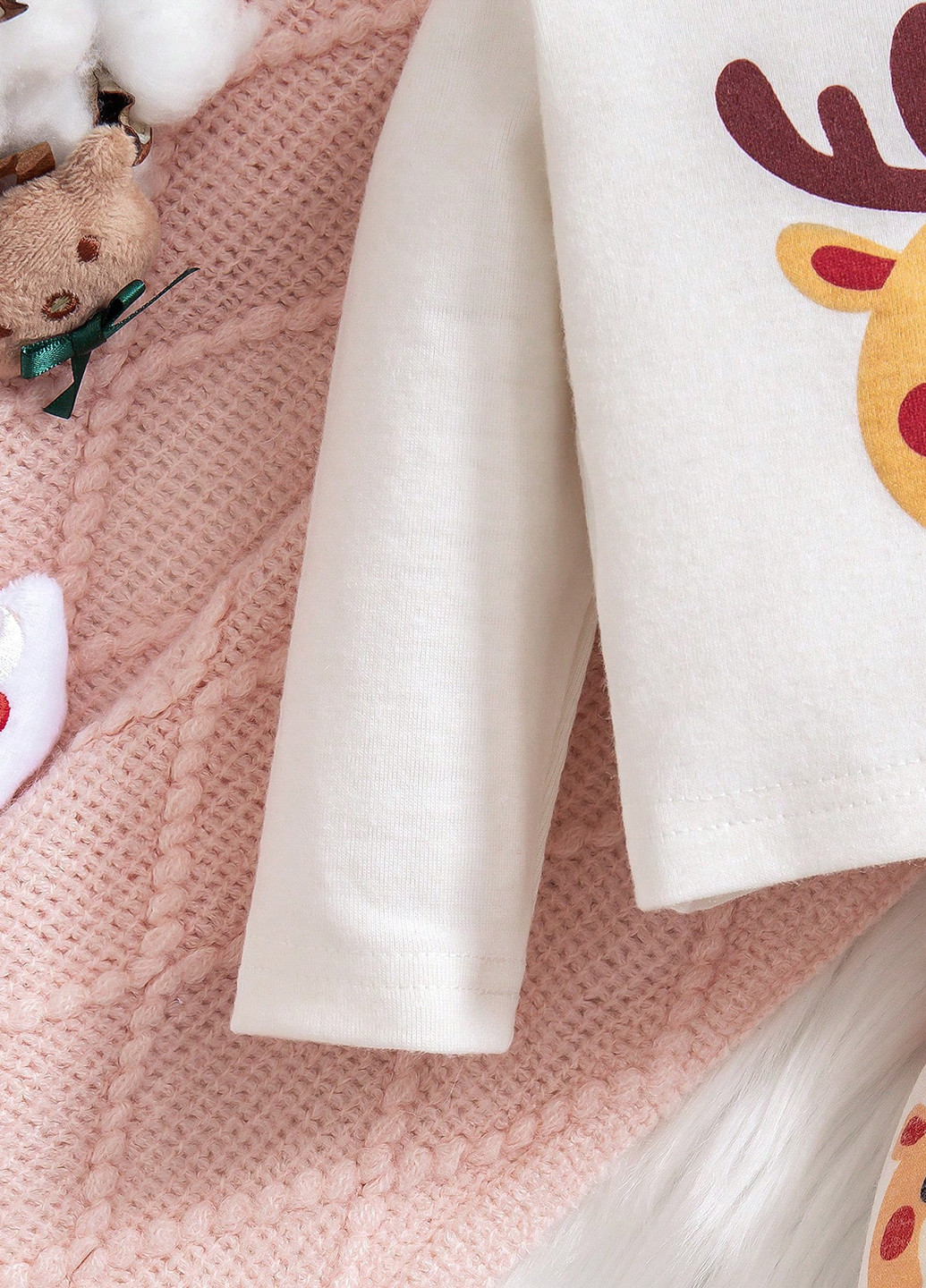 Біла зимня піжама (лонгслів, штани, ковпачок) SHEIN