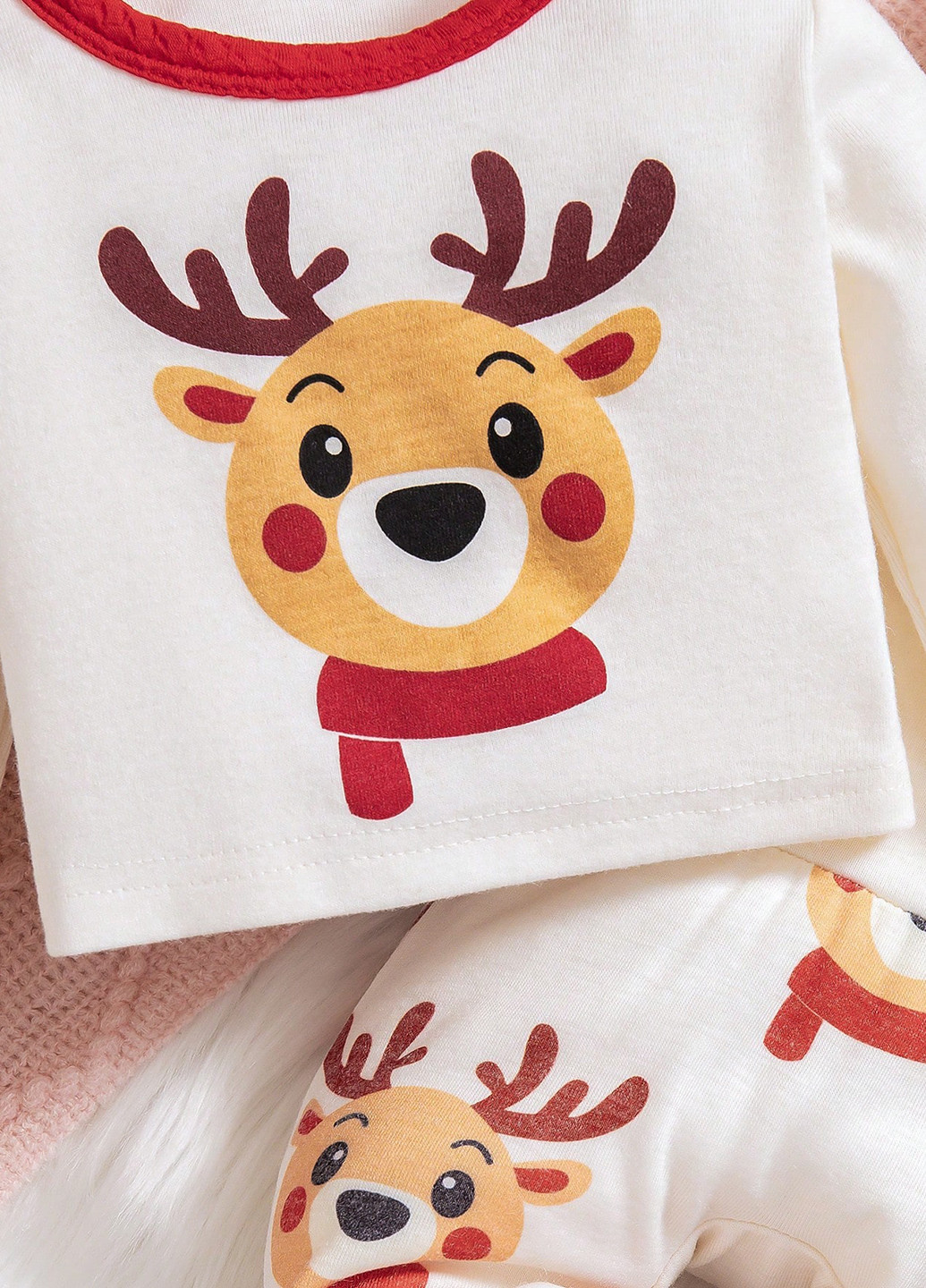 Біла зимня піжама (лонгслів, штани, ковпачок) SHEIN