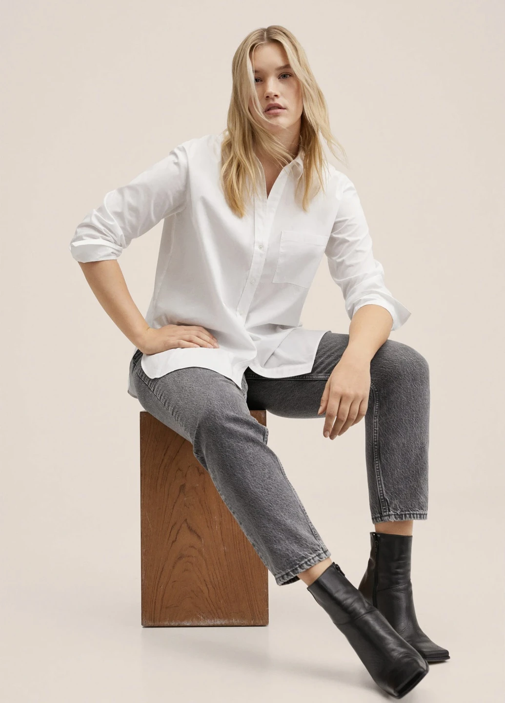 Джинсы плотный деним mom fit Mango - (256519075)