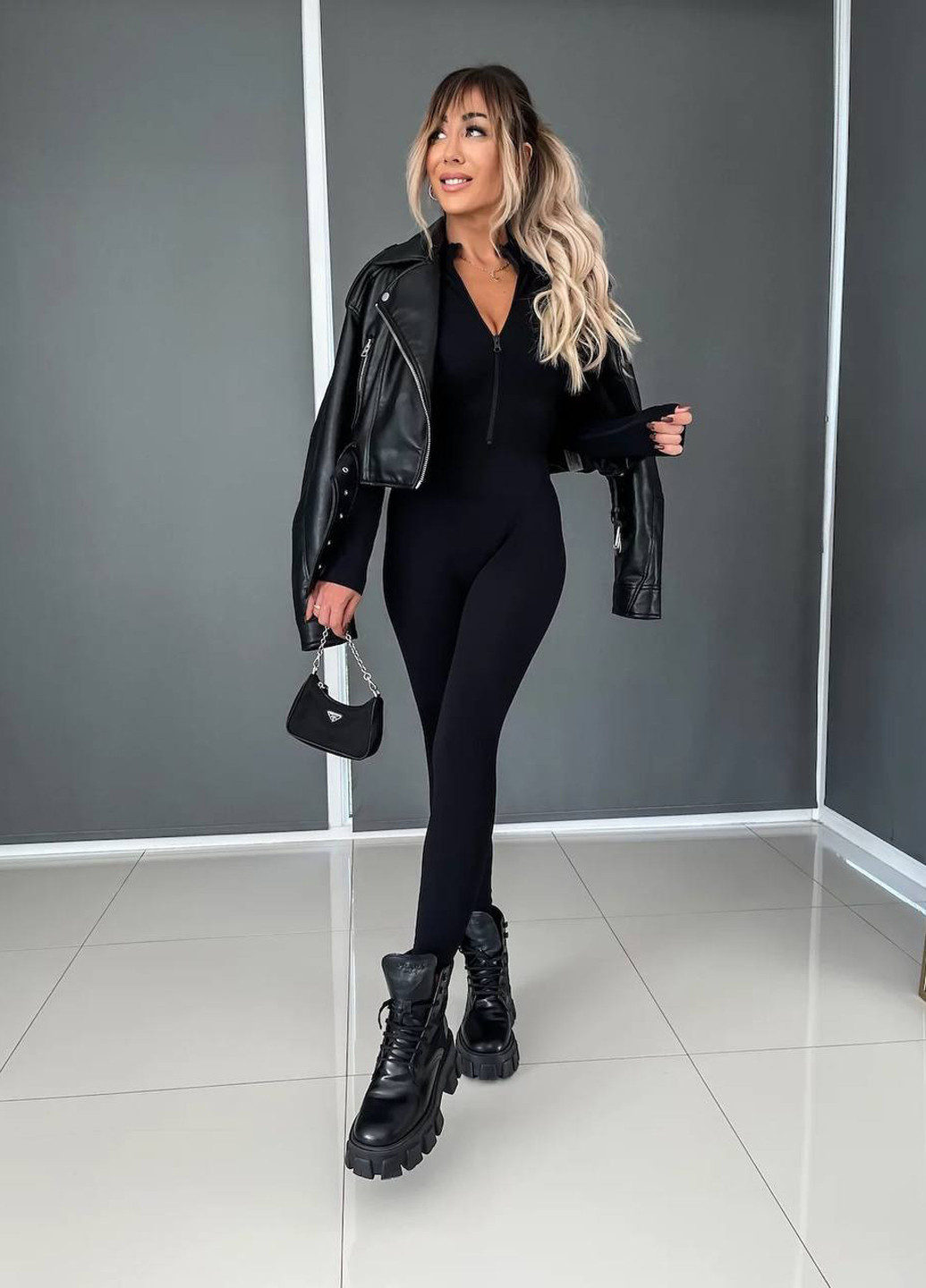 Комбінезон No Brand комбінезон-брюки однотонний чорний кежуал поліестер, трикотаж