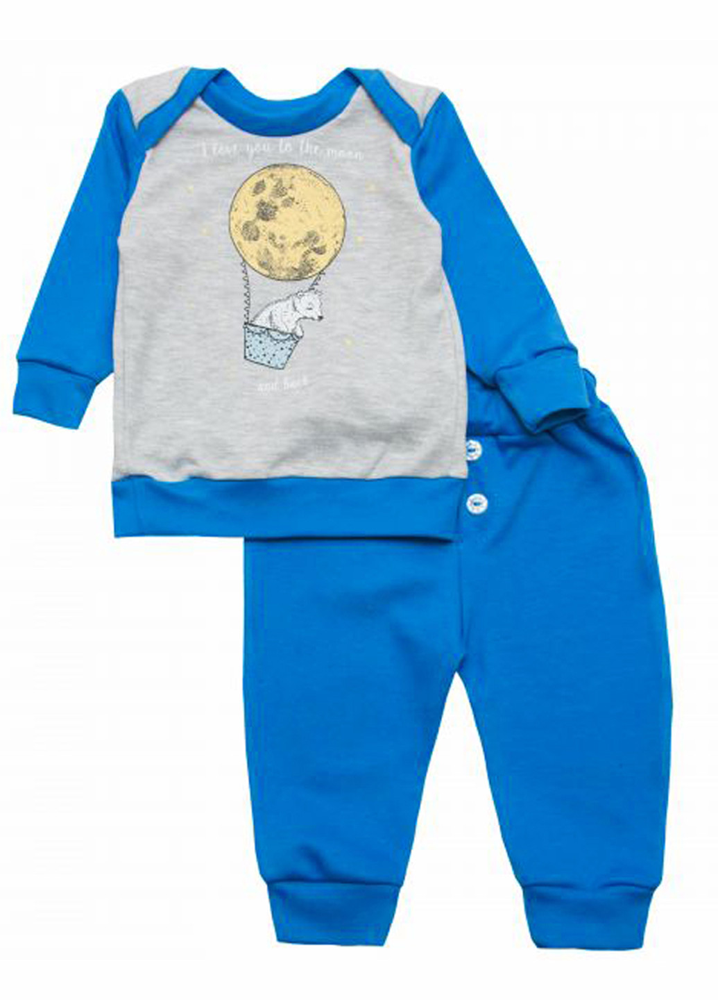 Блакитний демісезонний комплект (світшот, брюки) BabiesBerries