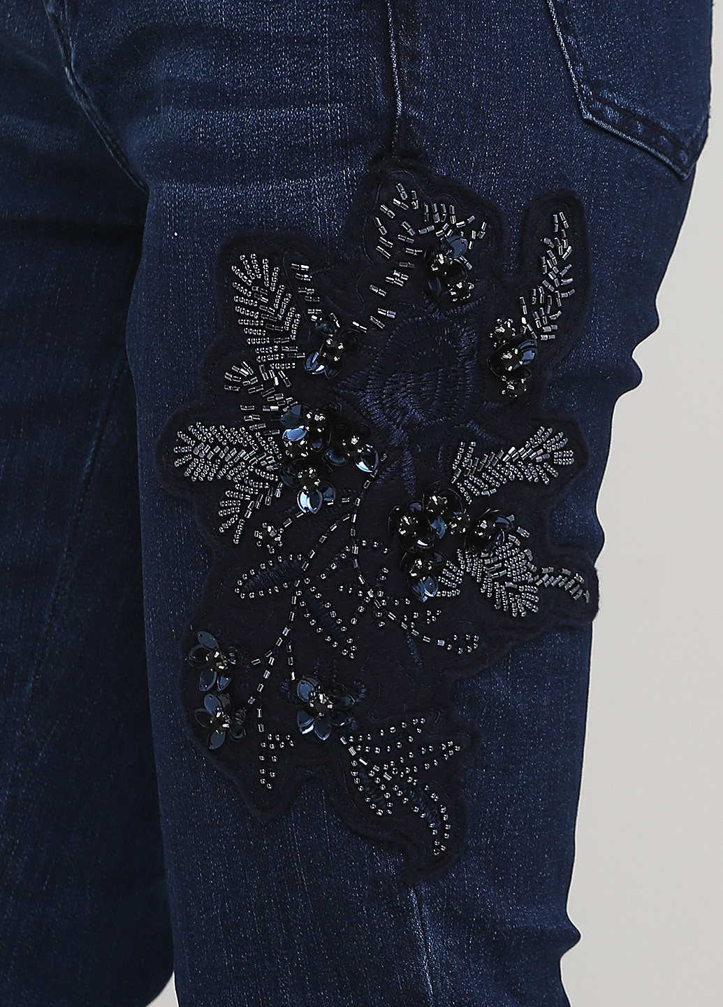 Темно-синие демисезонные зауженные, укороченные джинсы Rick Cardona