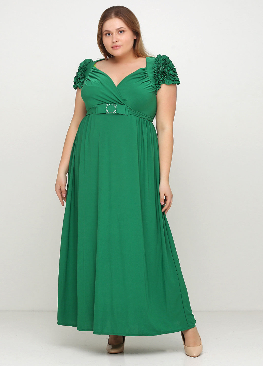 Зеленое вечернее платье Luyza однотонное