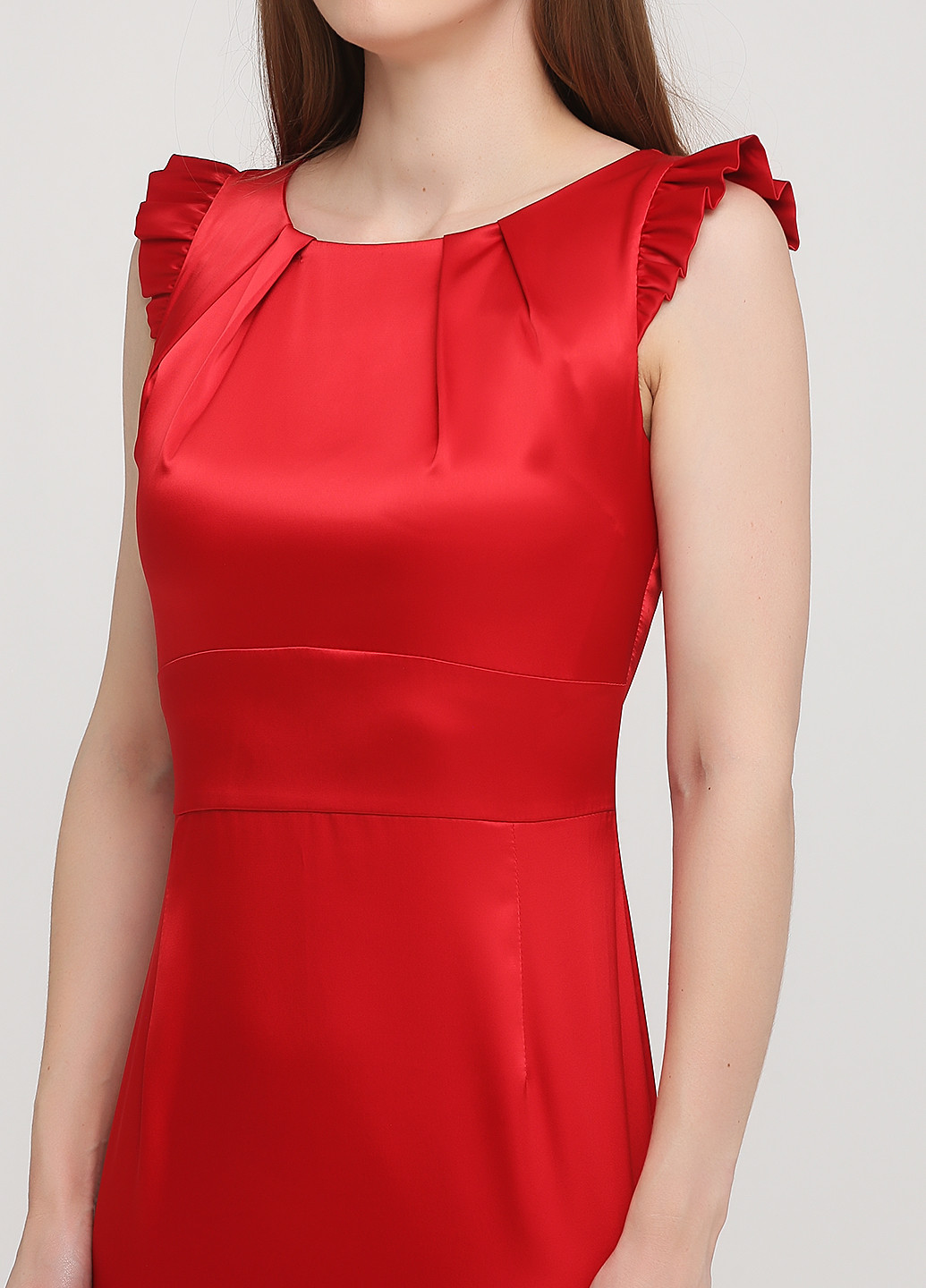 Красное деловое платье футляр IvOlga однотонное