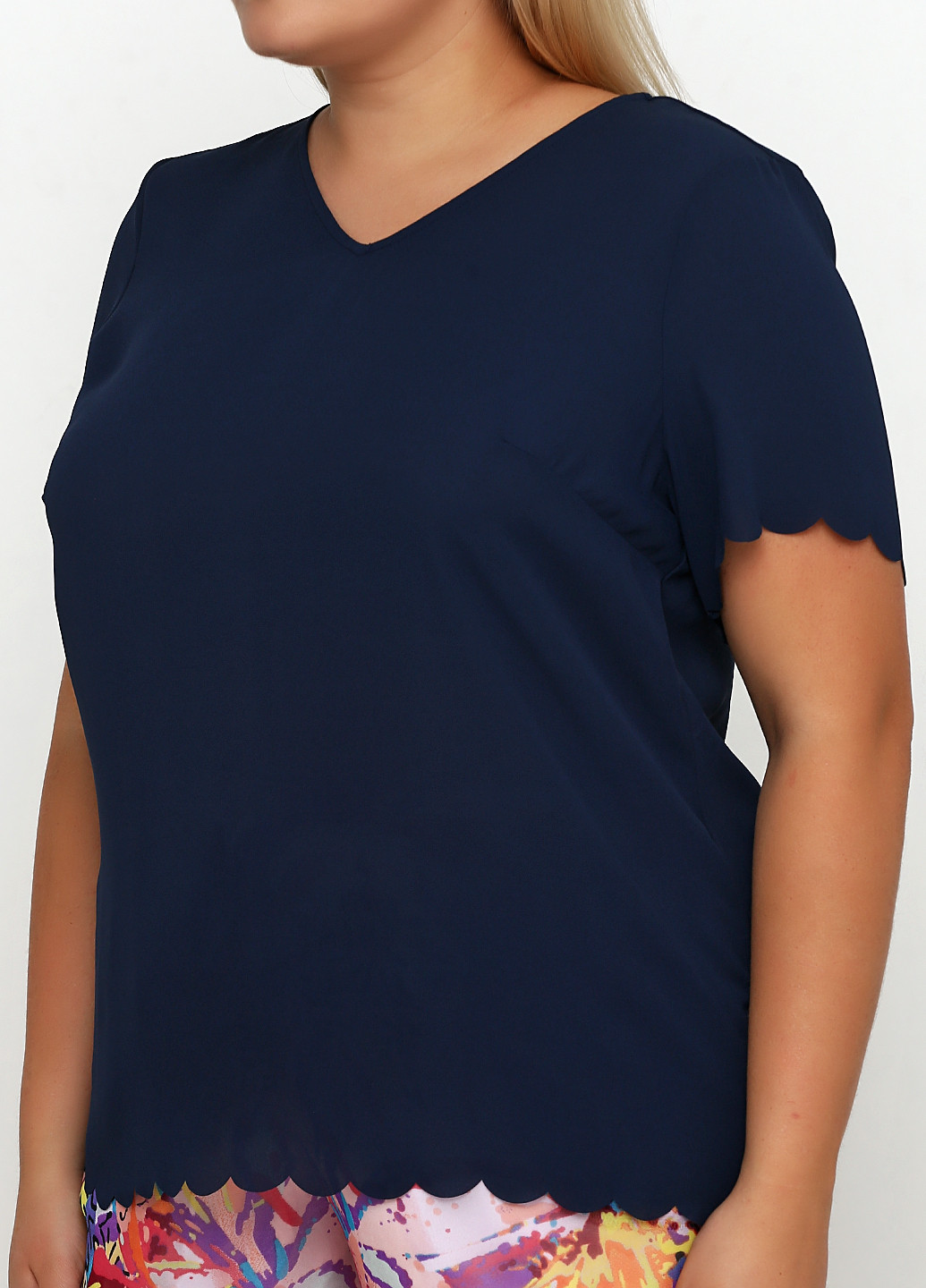 Темно-синяя летняя блуза Junarose
